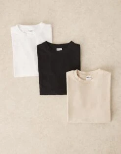 Selected Homme 3 Pack Oversized T-shirts In Black White Cream For Men Multi -Modish Mens Shop 207199290 1 multi 1