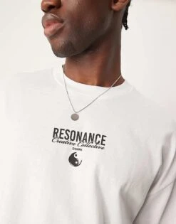 Selected Homme Oversized T-shirt With Yin Yang Backprint In White For Men -Modish Mens Shop 207338840 3