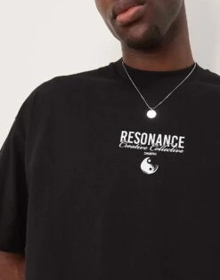 Selected Homme Oversized T-shirt With Yin Yang Backprint In Black For Men -Modish Mens Shop 207338876 4