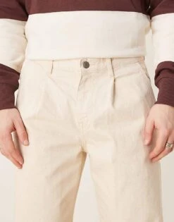 Selected Homme Kobe Loose Fit Jeans In Off White For Men Ecru -Modish Mens Shop 207429259 4