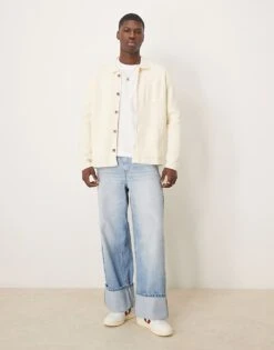 Selected Homme Knitted Cardigan With Pockets In Cream For Men Pristine -Modish Mens Shop 207429520 3