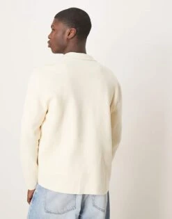 Selected Homme Knitted Cardigan With Pockets In Cream For Men Pristine -Modish Mens Shop 207429520 4