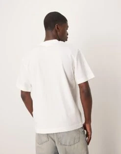 Selected Homme Oversized T-shirt With Chest Print In Cream For Men Egret -Modish Mens Shop 207429533 4