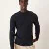 Selected Homme Knitted Crew Neck Jumper In Navy For Men Sky Captain