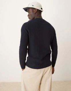 Selected Homme Knitted Crew Neck Jumper In Navy For Men Sky Captain -Modish Mens Shop 207524369 3