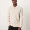 Selected Homme Merino Wool Knitted Polo Shirt In Cream For Men