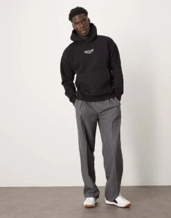 Selected Homme Oversized Hoodie With Circle Backprint In Black For Men -Modish Mens Shop 207584631 3