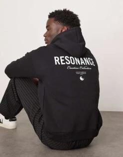 Selected Homme Oversized Hoodie With Text Backprint In Black For Men -Modish Mens Shop 207585716 1 black 1