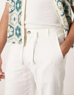 Selected Homme Brody Loose Fit Linen Trouser In White For Men Cloud Dancer -Modish Mens Shop 208217147 5