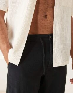 Selected Homme Brody Loose Fit Linen Trouser In Black For Men -Modish Mens Shop 208217148 5