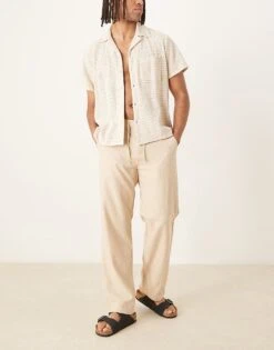 Selected Homme Brody Loose Fit Linen Trouser In Cream For Men Incense/oatmeal -Modish Mens Shop 208217339 1 incenseoatmeal 1