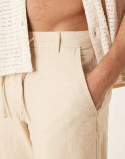 Selected Homme Brody Loose Fit Linen Trouser In Cream For Men Incense/oatmeal -Modish Mens Shop 208217339 3